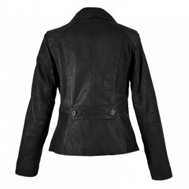 Black - Back - Eastern Counties Leather Womens-Ladies Leather Short Blazer