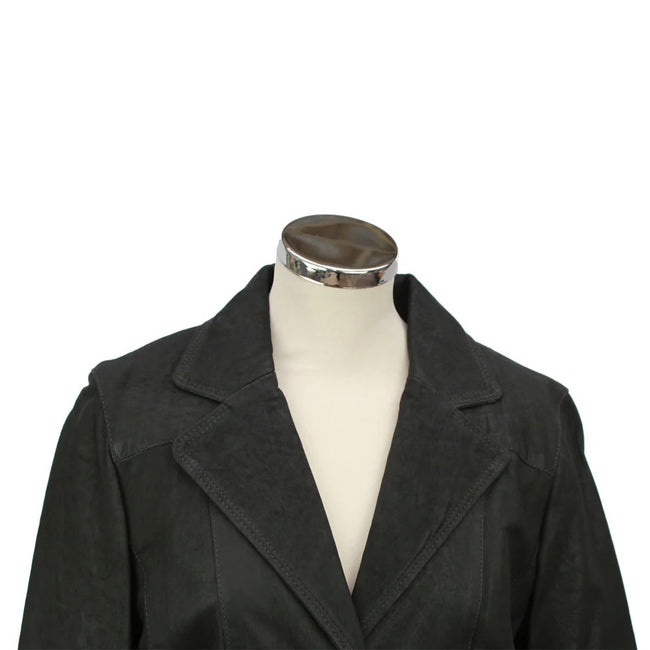 Black - Side - Eastern Counties Leather Womens-Ladies Leather Short Blazer