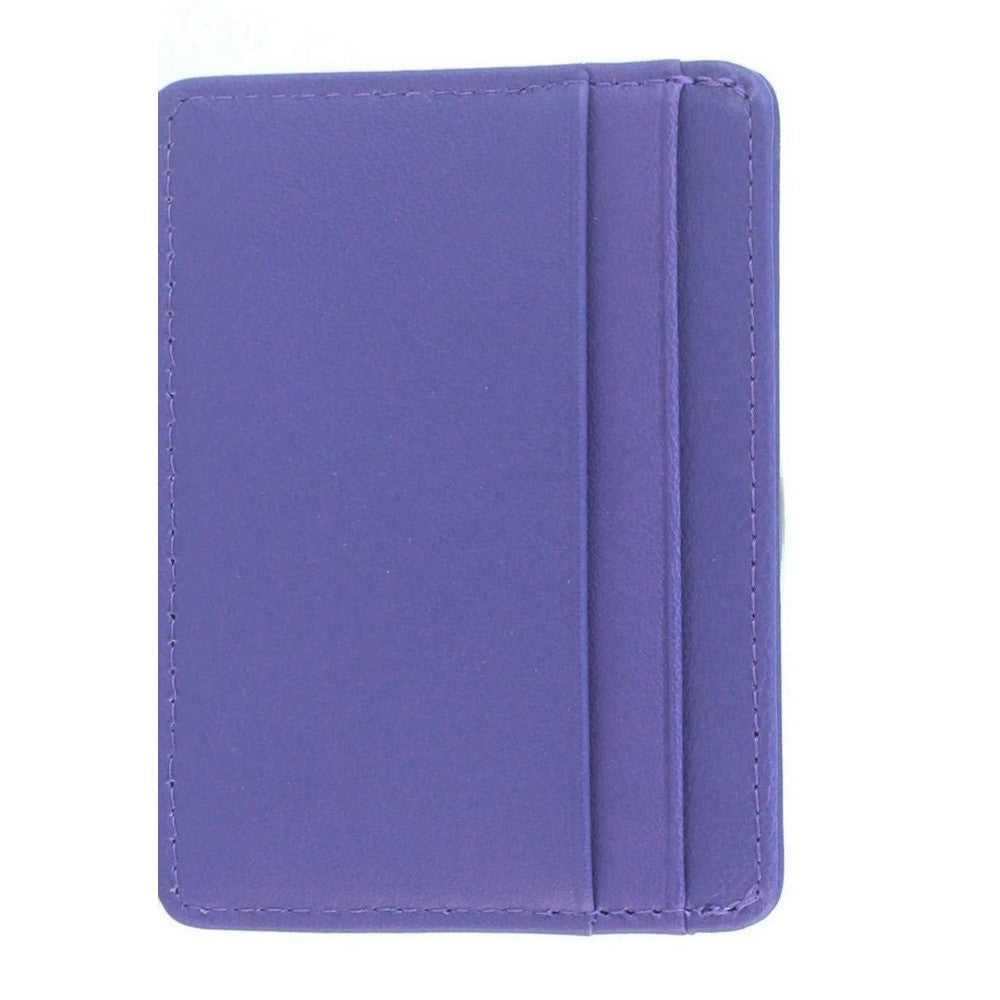 Violet - Back - Eastern Counties Leather Rossa Leather Card Holder (Pack of 3)