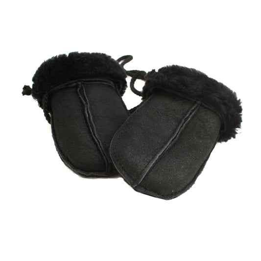 Black - Front - Eastern Counties Leather Childrens-Kids Corded Sheepskin Mittens