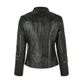 Black - Back - Eastern Counties Leather Womens-Ladies Standing Collar Jacket