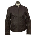 Brown - Front - Eastern Counties Leather Womens-Ladies Standing Collar Jacket