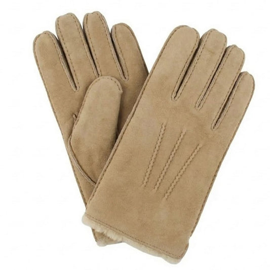 Beige - Front - Eastern Counties Leather Mens MSG-SP Sheepskin 3 Point Stitch Gloves