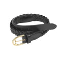 Black - Front - Aubrion Womens-Ladies Braided Leather Waist Belt