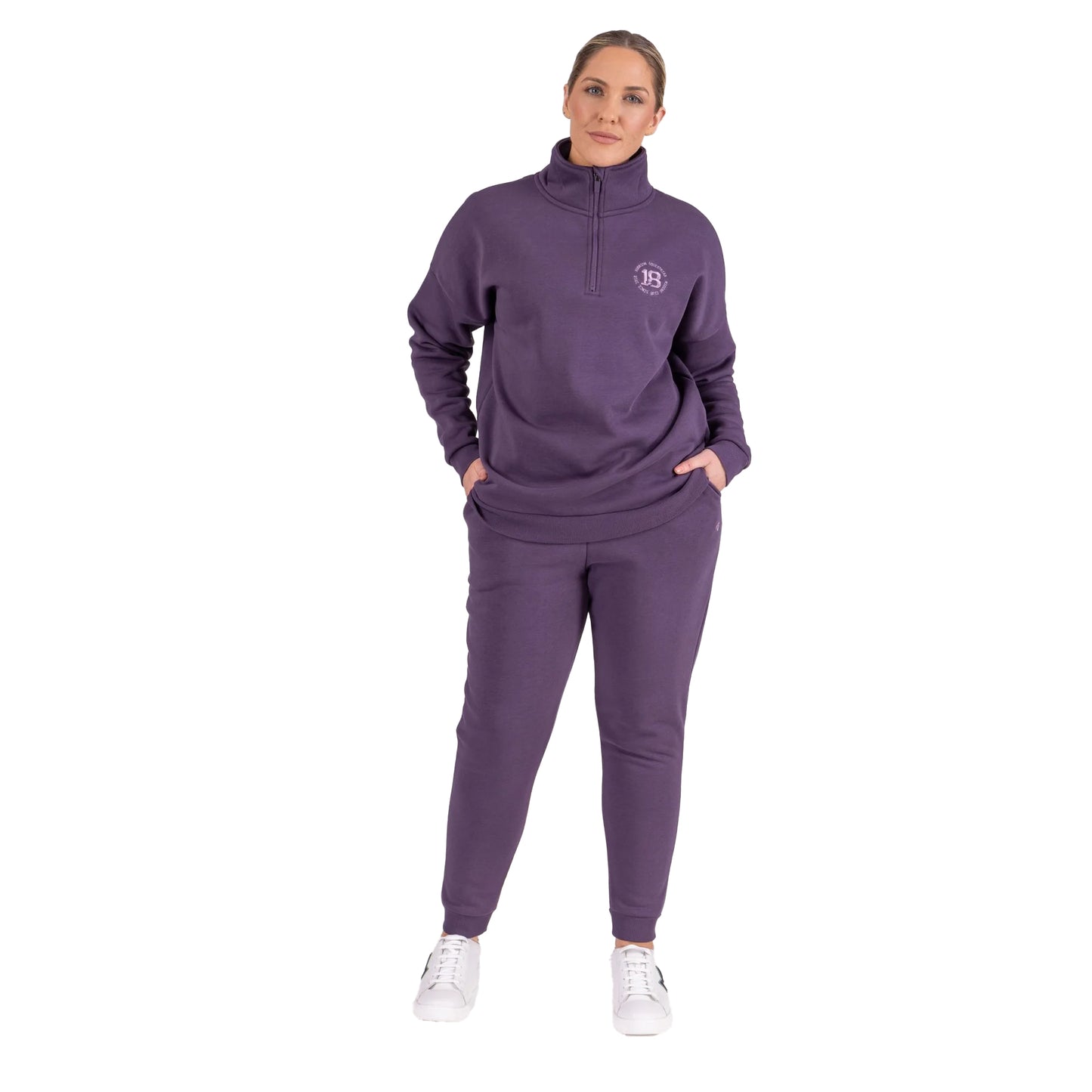 Purple - Back - Aubrion Womens-Ladies Serene Half Zip Sweatshirt
