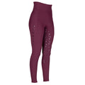 Black Cherry - Front - Aubrion Girls Eltar Horse Riding Tights
