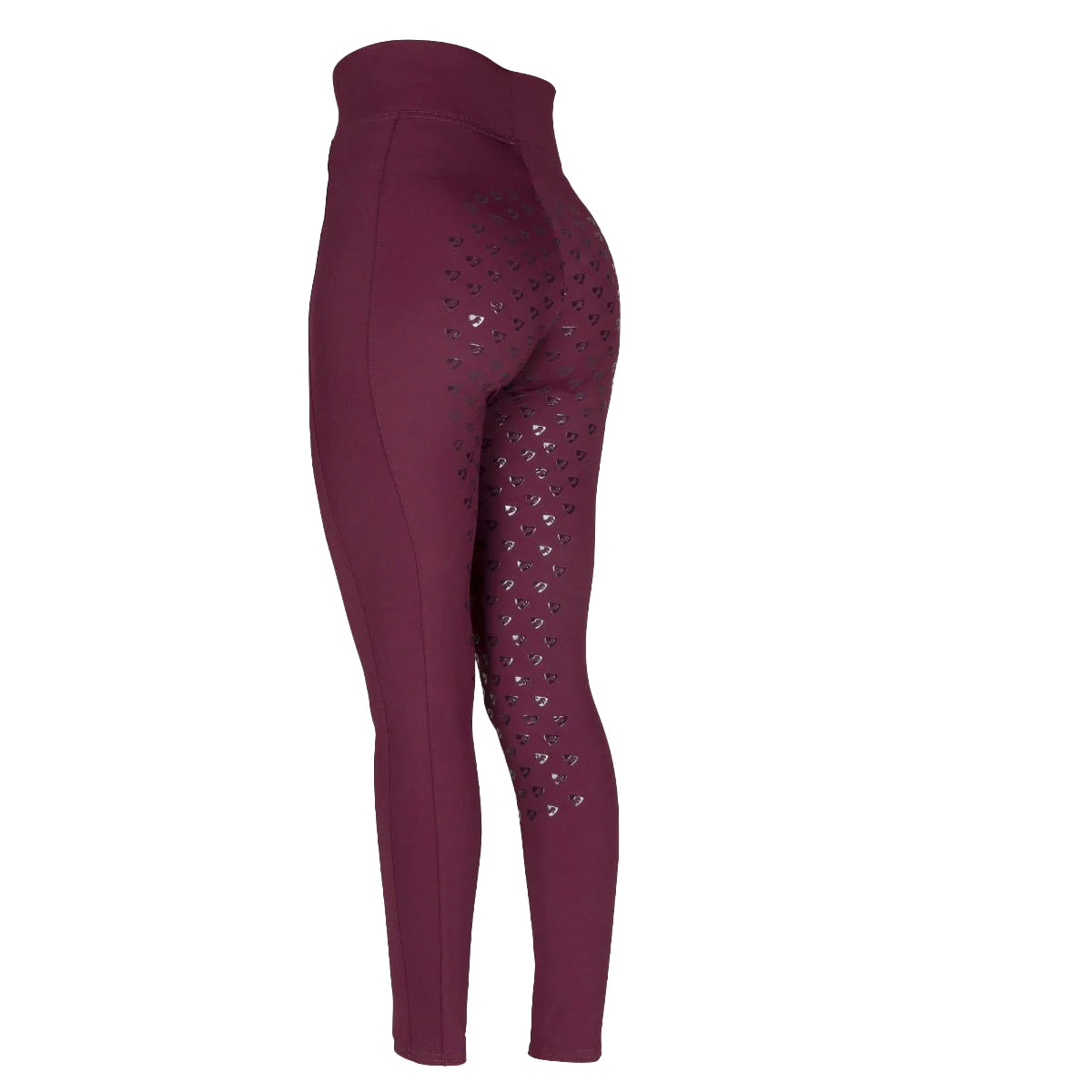 Black Cherry - Back - Aubrion Girls Eltar Horse Riding Tights