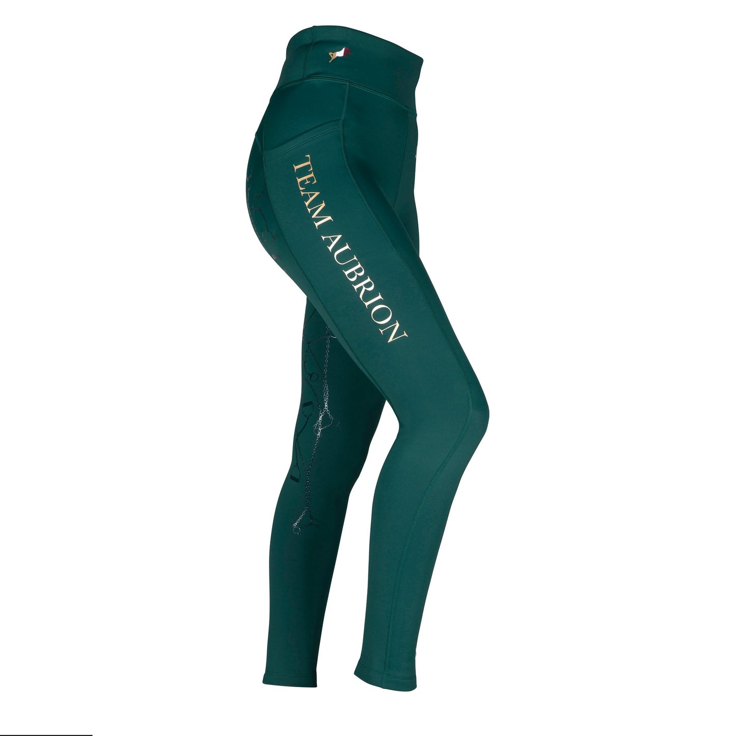 Green - Lifestyle - Aubrion Womens-Ladies Team Winter Horse Riding Tights