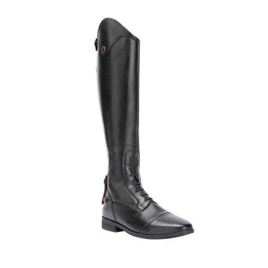 Black - Front - Moretta Womens-Ladies Ortona Leather Short Riding Boots
