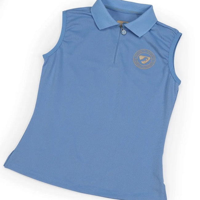 Sky Blue - Front - Aubrion Girls Harrow Sleeveless Polo Shirt