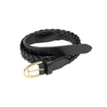 Black - Front - Aubrion Womens-Ladies Braided Leather Waist Belt