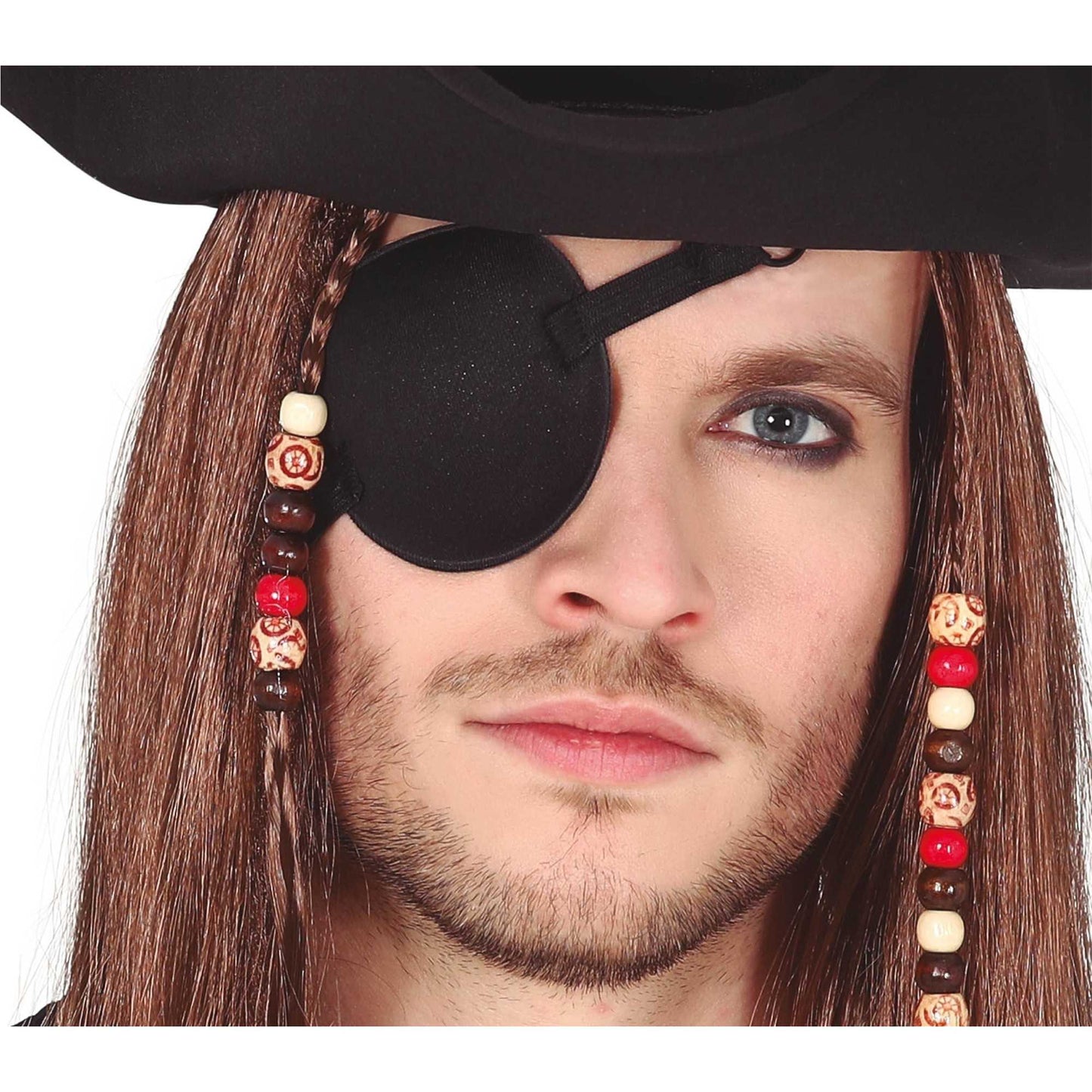 Black - Back - Fiestas Guirca Unisex Adult Fabric Pirate Eyepatch