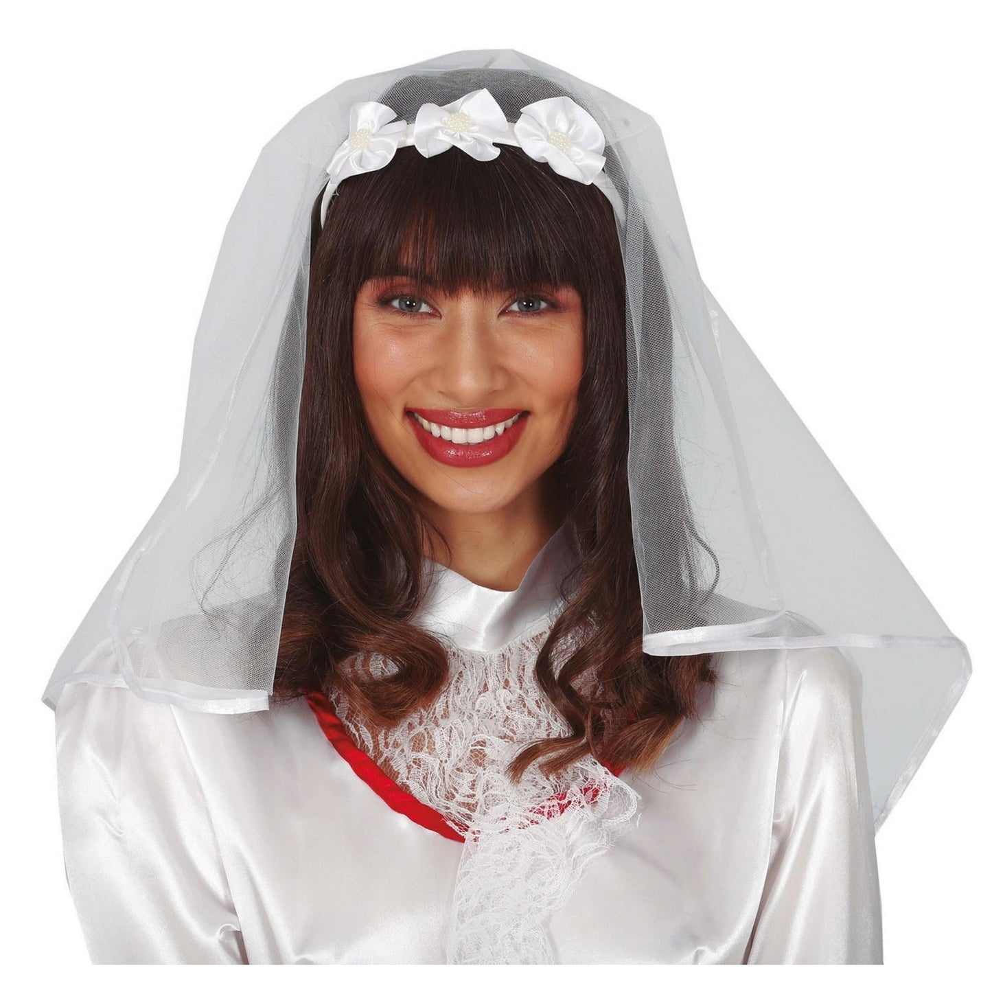 White - Side - Fiestas Guirca Bride Tiara And Veil