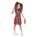 Grey-Red - Front - Fiestas Guirca Girls Zombie Cheerleader Costume