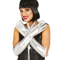 Silver - Side - Fiestas Guirca Womens-Ladies Metallic Gloves
