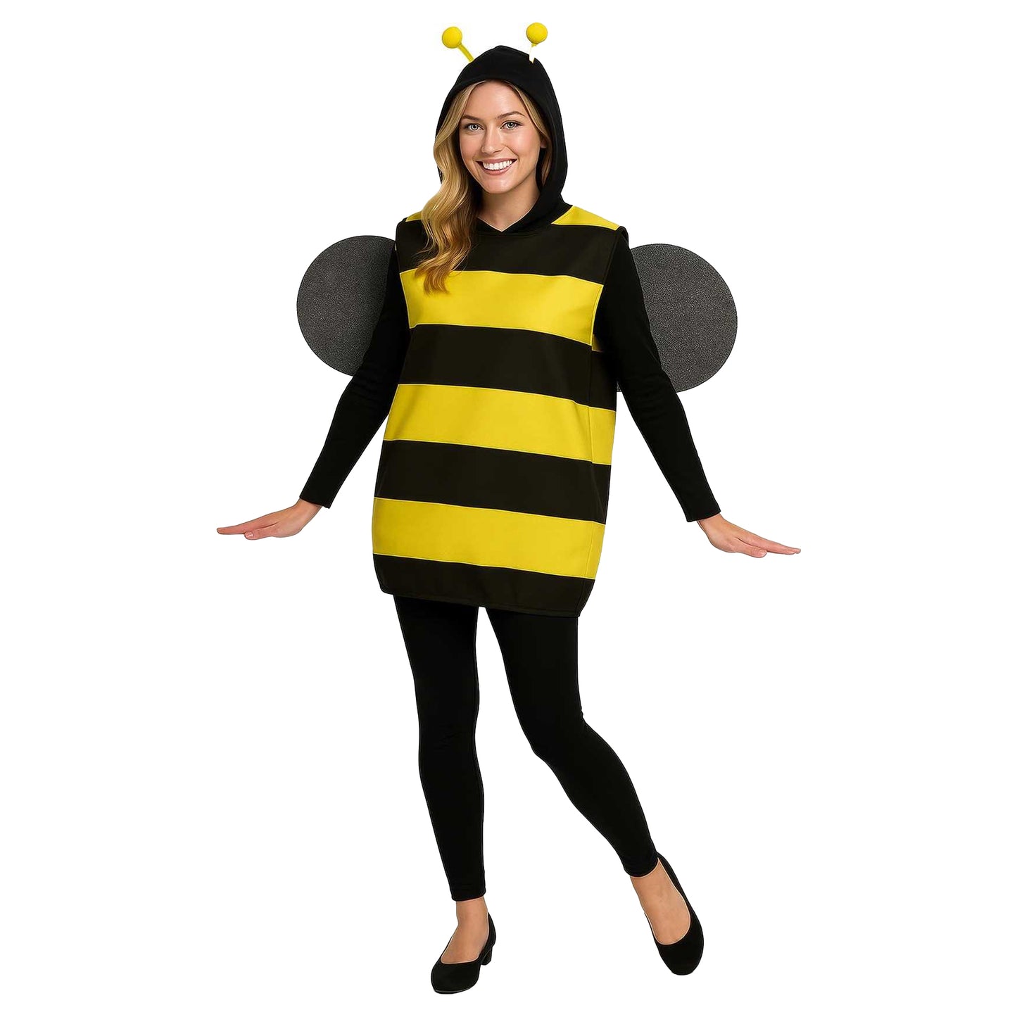 Black-Yellow - Close up - Fiestas Guirca Mens Bumblebee Costume Set