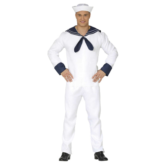 White - Front - Fiestas Guirca Mens Sailor Costume Set