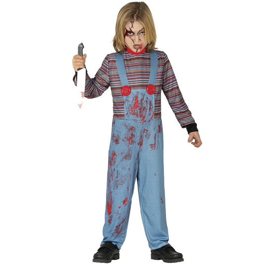 Blue-Multicoloured - Front - Fiestas Guirca Childrens-Kids Possessed Doll Costume
