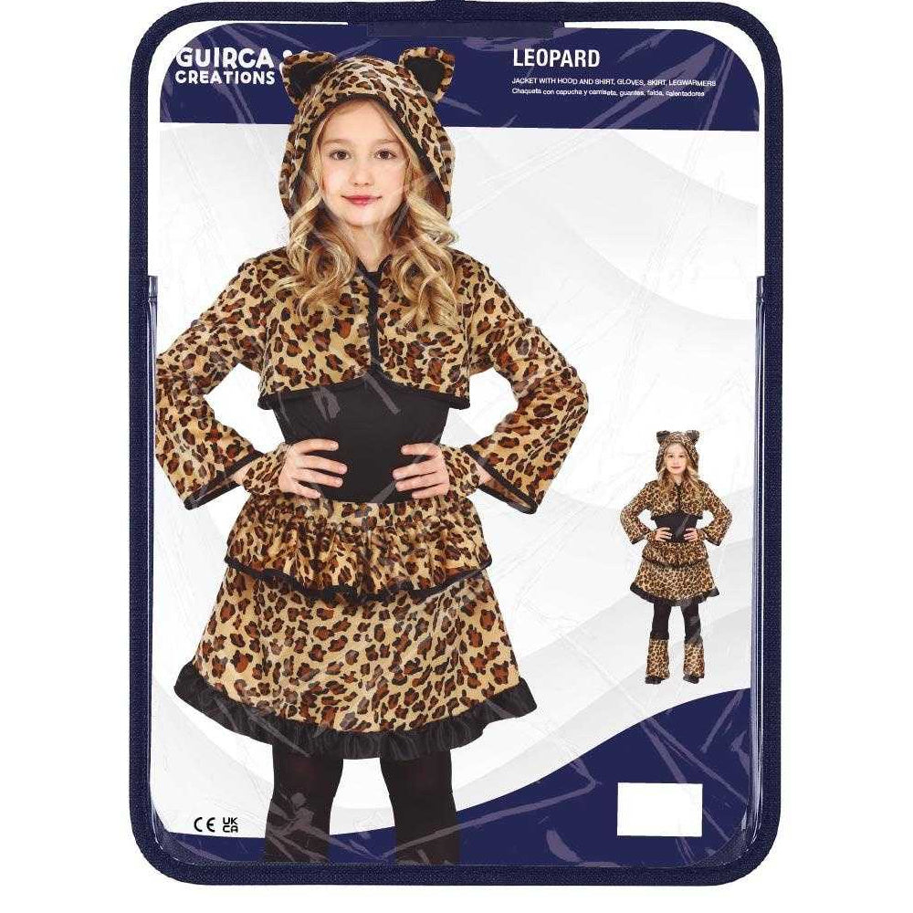 Brown-Black - Close up - Fiestas Guirca Girls Leopard Print Costume