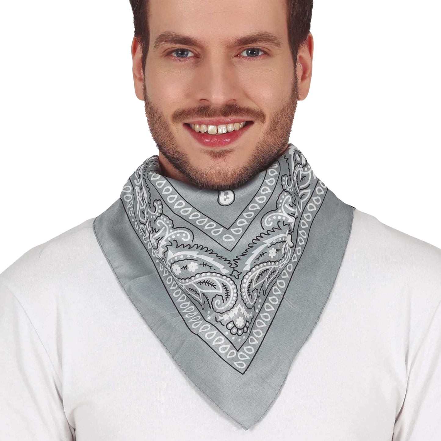 Grey - Side - Fiestas Guirca Cowboy Scarf Prop