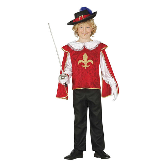 Burgundy-Black - Front - Fiestas Guirca Childrens-Kids Musketeer Costume Set