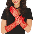 Red - Back - Fiestas Guirca Womens-Ladies Lace Gloves