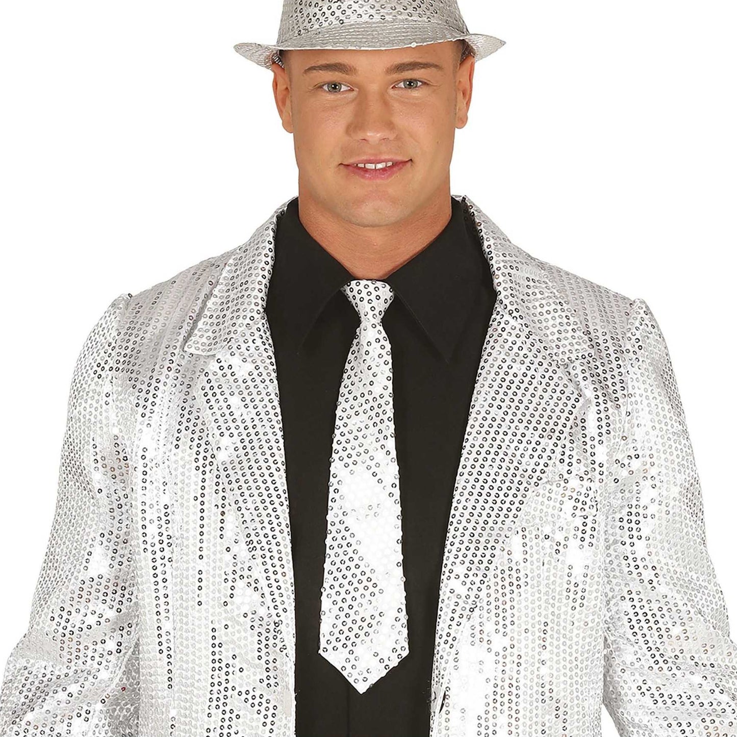 Silver - Side - Fiestas Guirca Sequin Tie