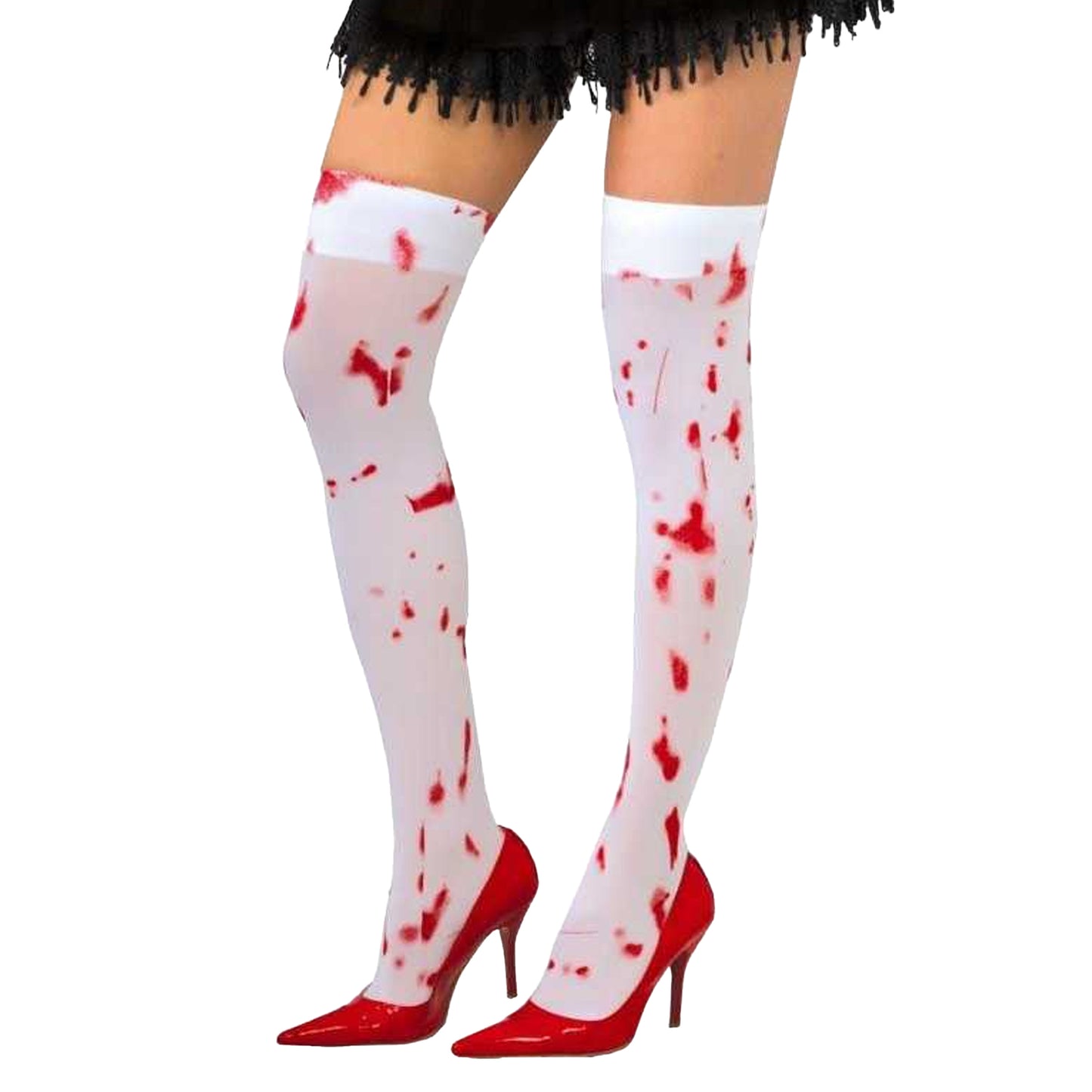 White - Back - Fiestas Guirca Womens-Ladies Blood Tights