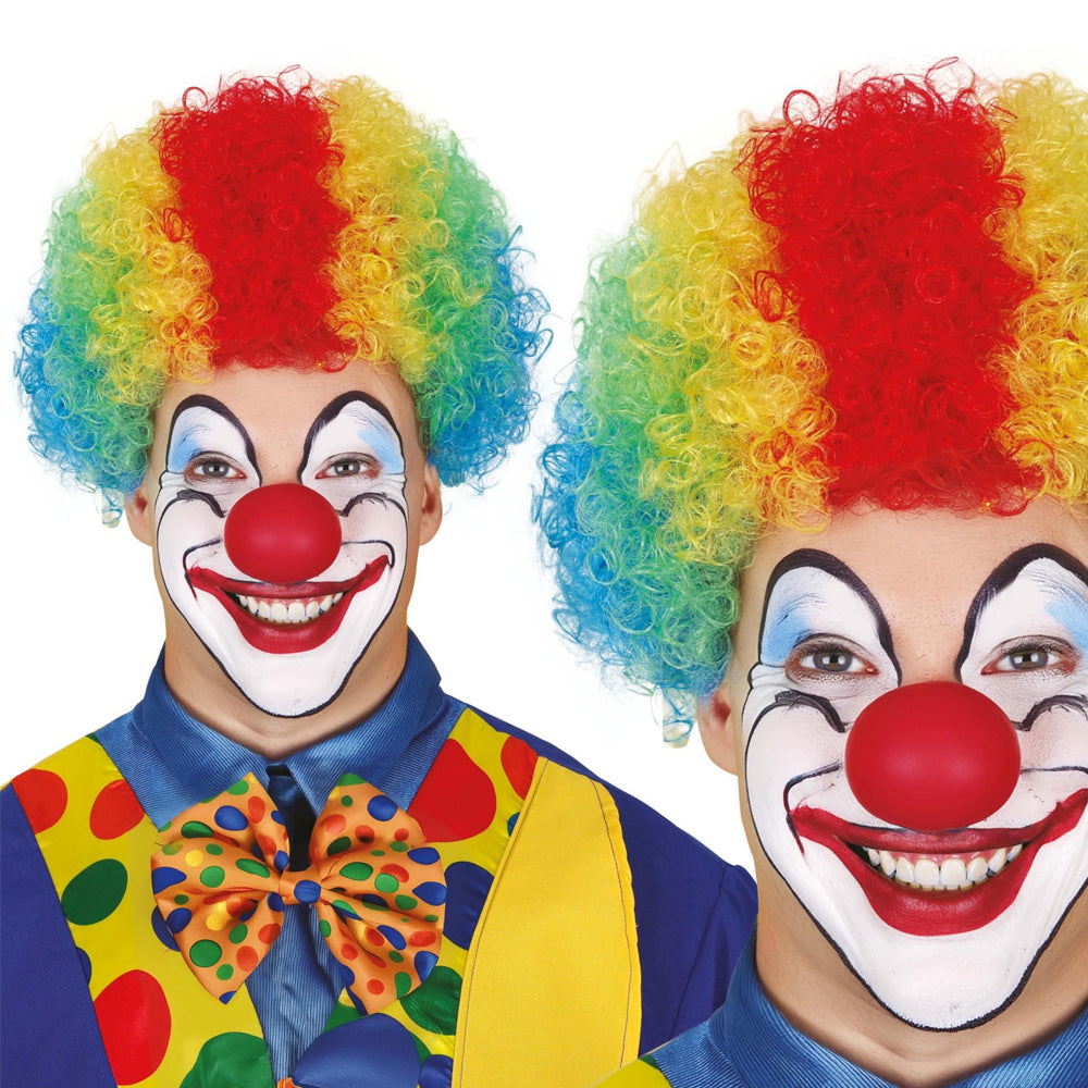 Multicoloured - Back - Fiestas Guirca Curly Clown Wig