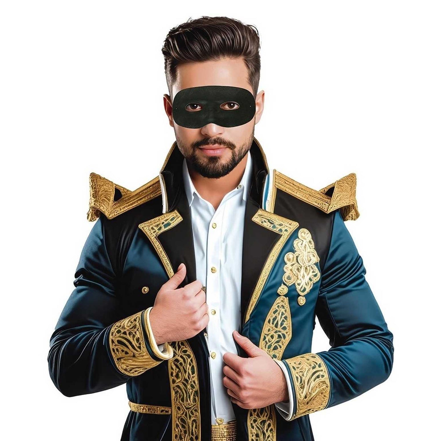 Black - Back - Fiestas Guirca Unisex Adult Silk Columbine Mask