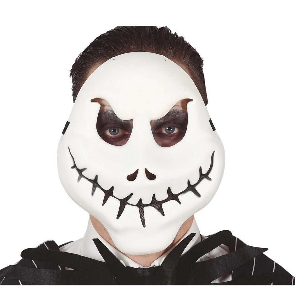 White - Side - Fiestas Guirca Unisex Adult Ghost PVC Mask