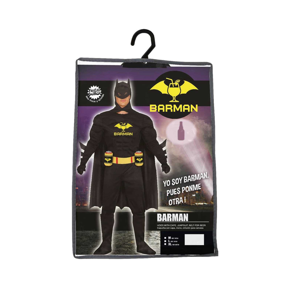 Black-Yellow - Side - Fiestas Guirca Barman Costume