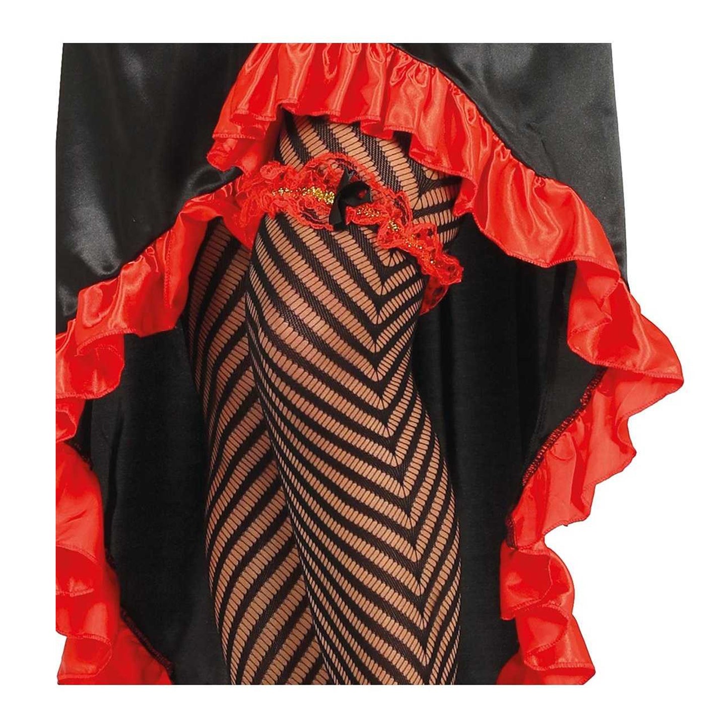 Red-Black - Lifestyle - Fiestas Guirca Womens-Ladies Can-Can Costume