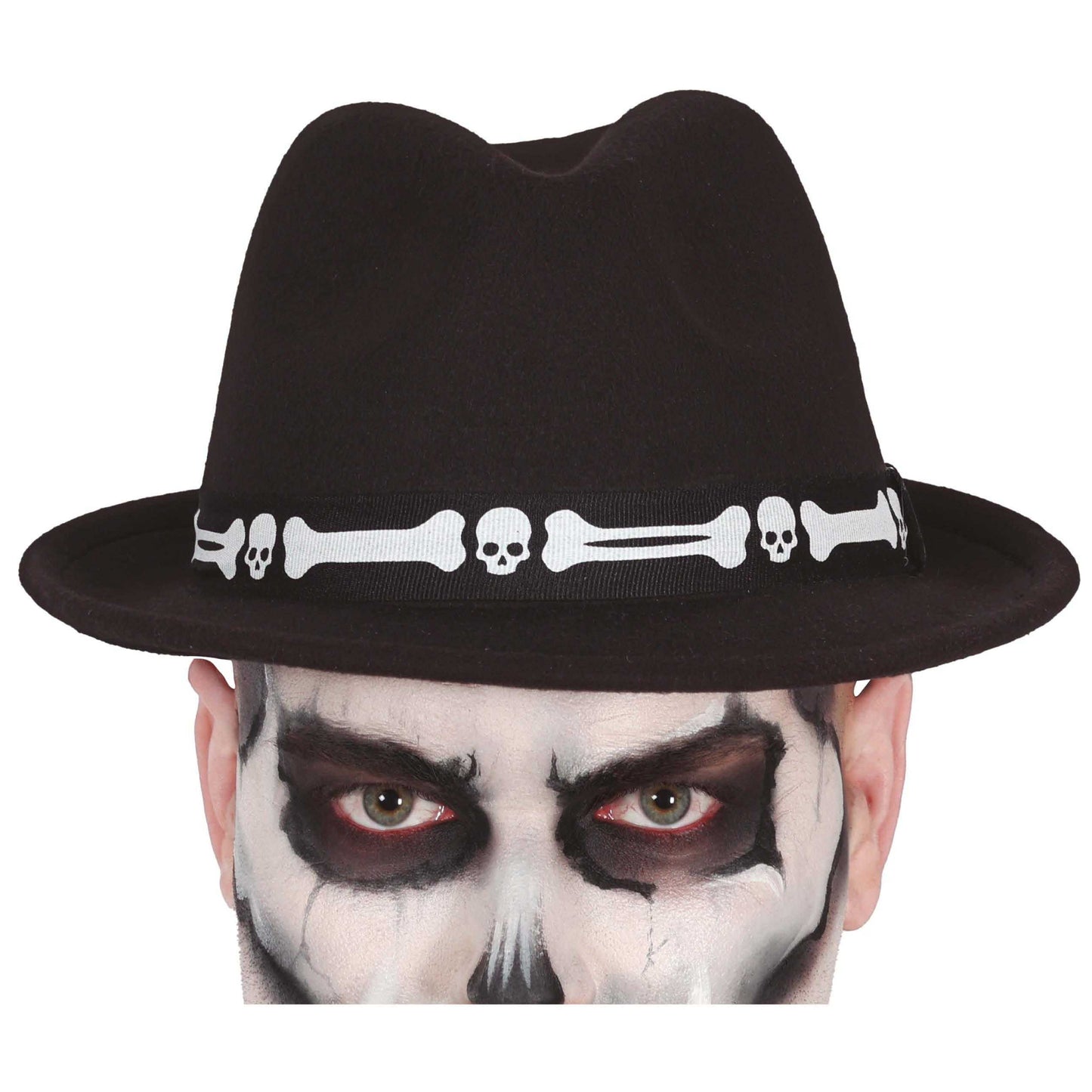 Black - Side - Fiestas Guirca Unisex Adult Bones Costume Hat