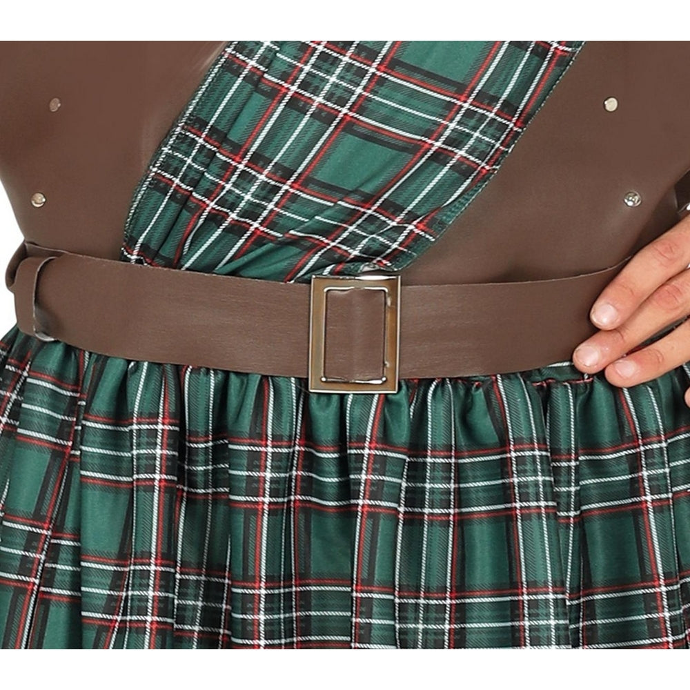 Brown-Green - Side - Fiestas Guirca Mens Scottish Warrior Costume Set