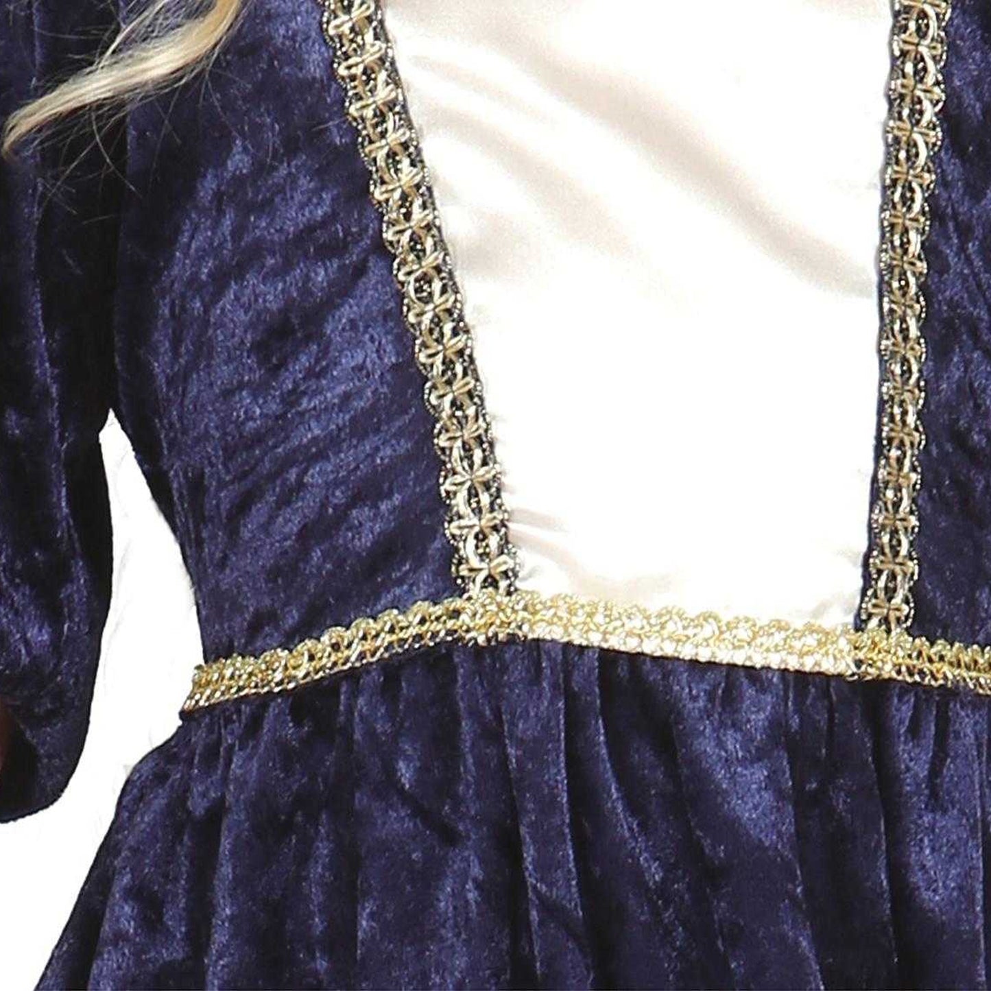Blue-White - Side - Fiestas Guirca Girls Medieval Costume Set