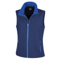Navy-Royal Blue - Front - Result Womens-Ladies Softshell Body Warmer