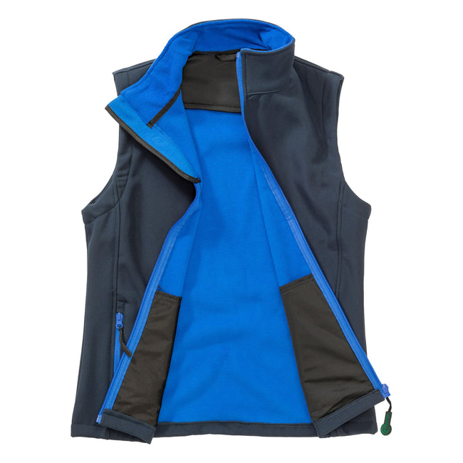 Navy-Royal Blue - Back - Result Womens-Ladies Softshell Body Warmer