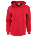 Red - Front - SG Ladies Full Zip Plain Hooded Sweatshirt