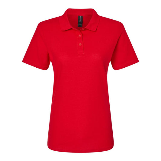 Cherry Red - Front - Gildan Womens-Ladies Pique Soft Touch Polo Shirt