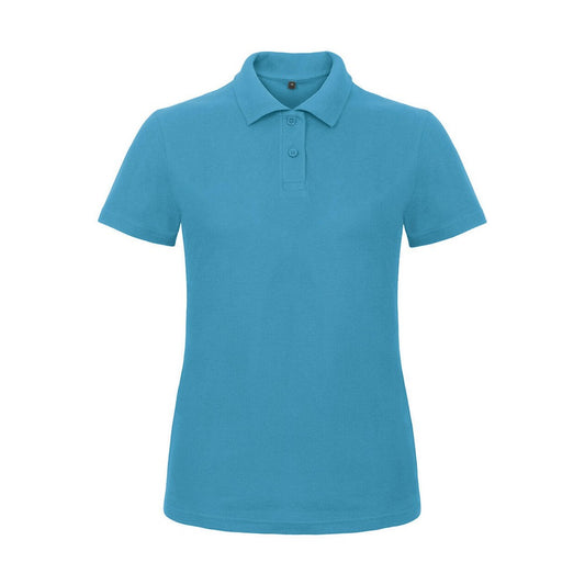 Atoll Blue - Front - B&C Womens-Ladies ID.001 Pique Polo Shirt