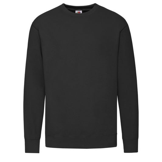 Black - Front - Fruit of the Loom Mens Lightweight Set-in Sweatshirt
