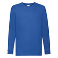Royal Blue - Front - Fruit Of The Loom Childrens-Kids Valueweight Plain Long-Sleeved T-Shirt