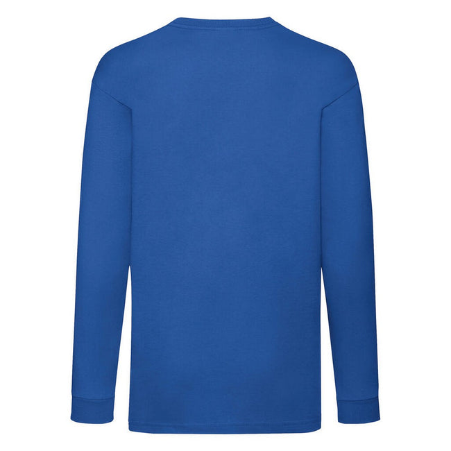 Royal Blue - Back - Fruit Of The Loom Childrens-Kids Valueweight Plain Long-Sleeved T-Shirt