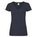Deep Navy - Front - Fruit of the Loom Womens-Ladies Valueweight V Neck T-Shirt