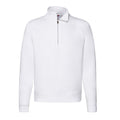 White - Front - Fruit of the Loom Mens Premium Zip Neck Sweatshirt