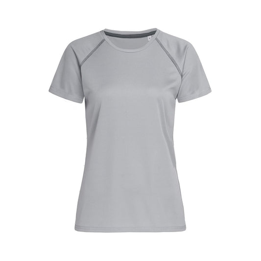 Silver Grey - Front - Stedman Womens-Ladies Active 140 Team Raglan T-Shirt