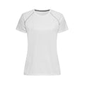 White - Front - Stedman Womens-Ladies Active 140 Team Raglan T-Shirt