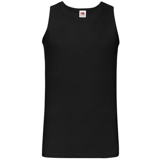 Black - Front - Fruit of the Loom Mens Valueweight Cotton Athletic Vest Top