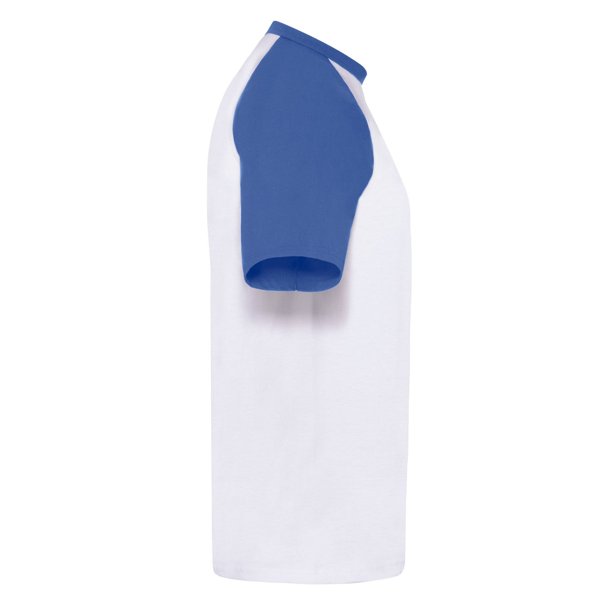 White-Royal Blue - Side - Fruit Of The Loom Mens Valueweight Baseball T-Shirt